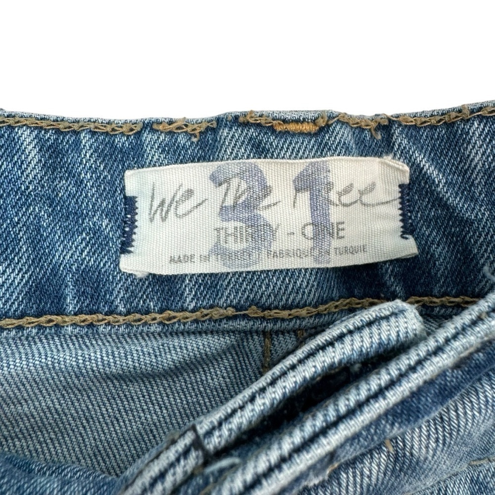 Free People Jeans Women Size 31 Emmy Split Hem Bootcut Blue Button Fly High Rise - Picture 7 of 16